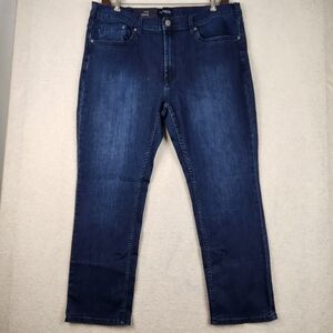Jachs New York Men's Size W40 L32 Blue Comfort Stretch Denim Straight Leg Jeans